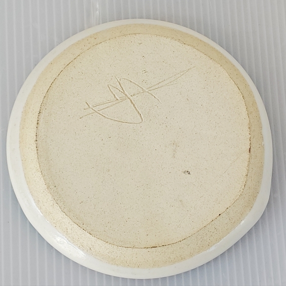 Studio Art Pottery Trinket Tray Cigar Ashtray Nautical Oceanic Signed Soap Dish - Picture 5 of 7